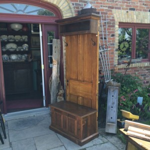 Rustic hall stand lift top storage 2